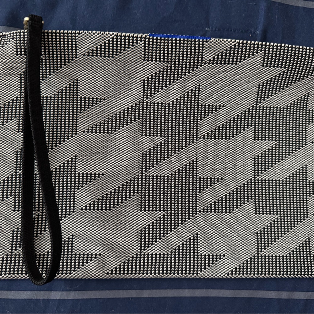 Rothy's Black and White Geometric Wristlet